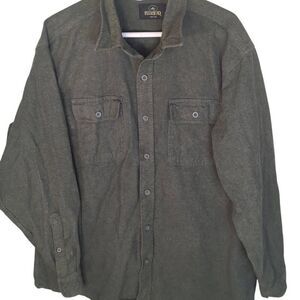 Vintage Red Head 100% Cotton Chamois Olive Green Drab Mens Flannel Button Front